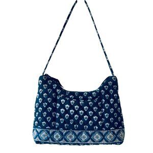 Vera Bradley Shoulder Bag 9x7in Retired Spring 2005 Nantucket Navy Pattern Blue